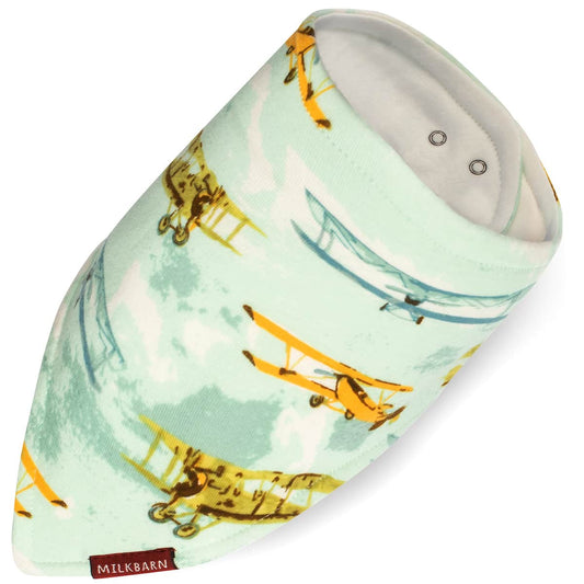 Organic Kerchief Bib Planes