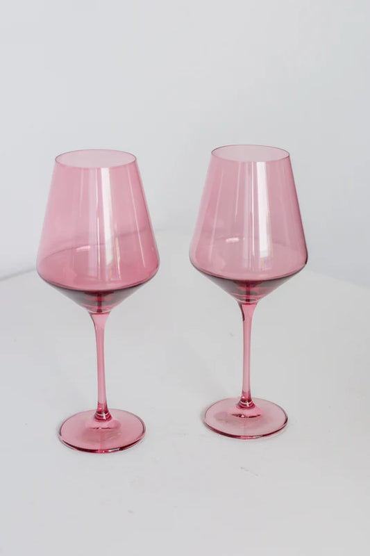 Rose Stemmed Wine S/2