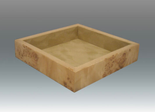Burlwood Square Valet Tray-Tan