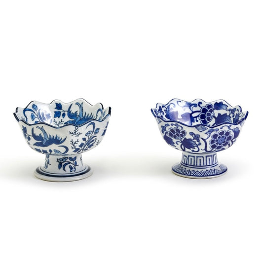 Scalloped Edge Footed Bowl-Assorted