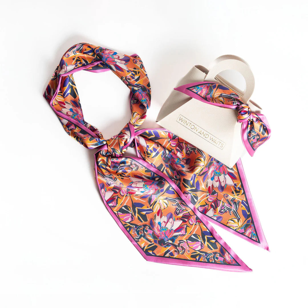 Painted Protea Accessory Scarf-Ochre