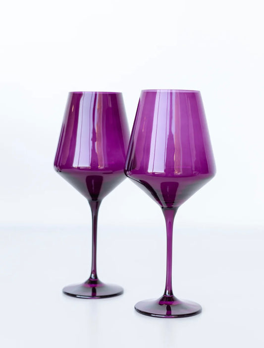 Amethyst Stemmed Wine Set of Two