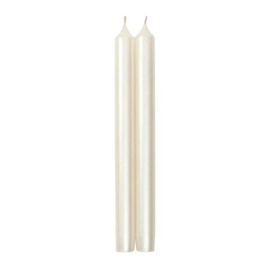 Straight Taper 10" Candles in White Pearlescent - 2 Candles Per Package