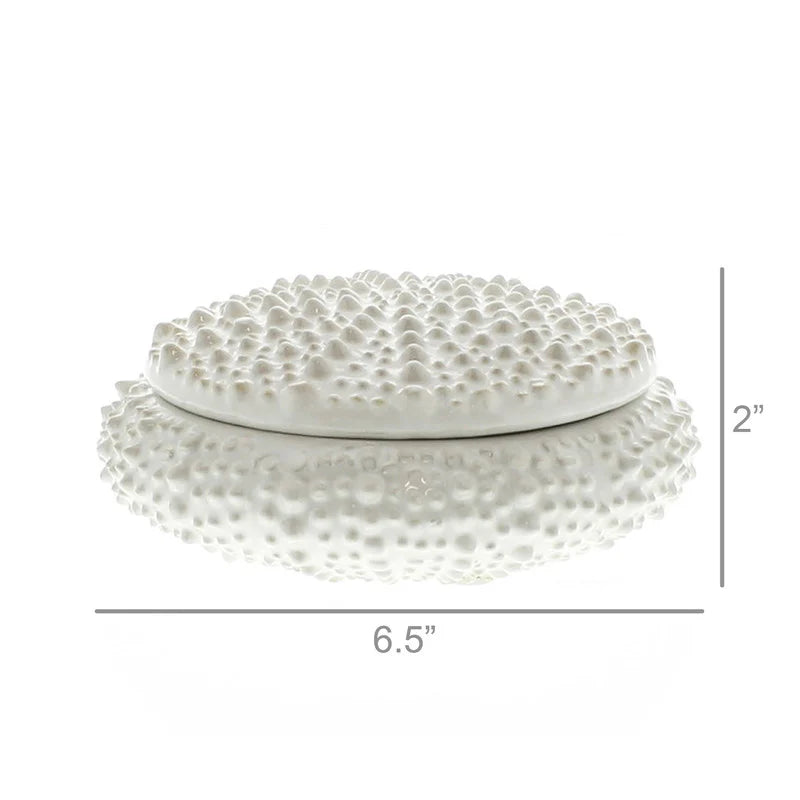 Urchin Ceramic Box-Sm-White