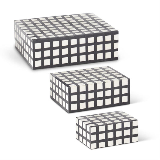 Black and Cream Nesting Boxes-Medium