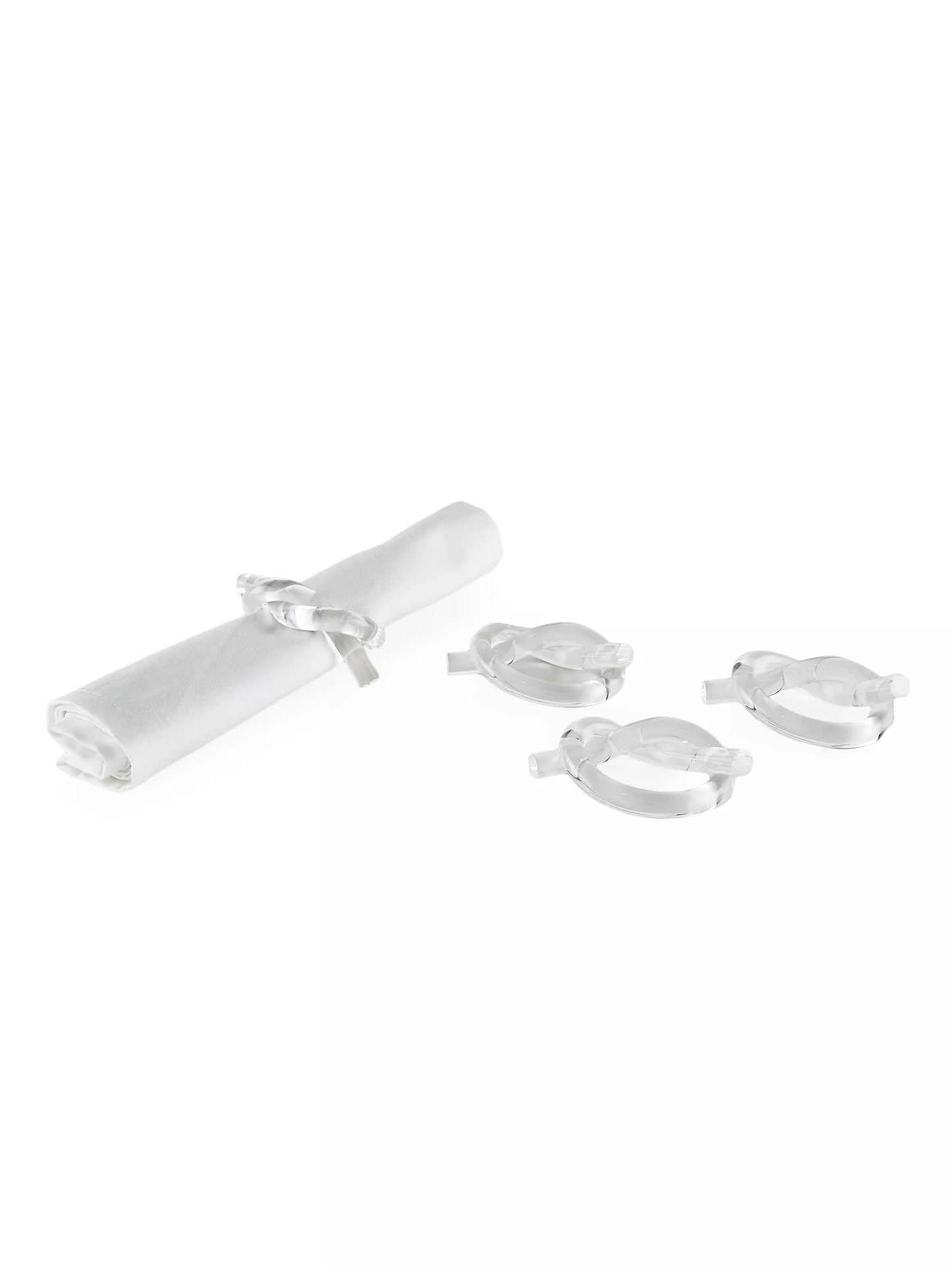 Lucite Napkin Rings S/4 Clear