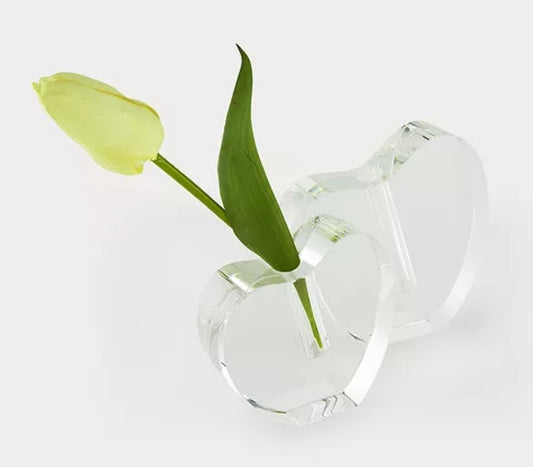 Crystal Glass Heart Shaped Vase