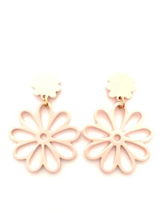 Cream Dahlia Earrings