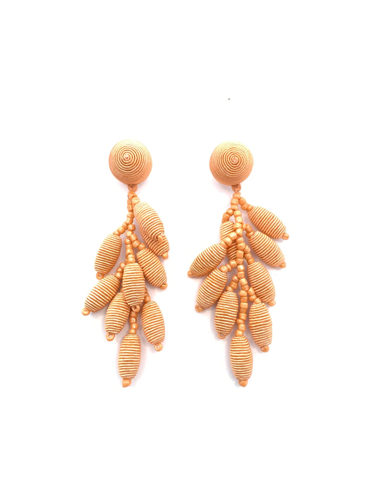 Apricot Corded Cluster Earrings