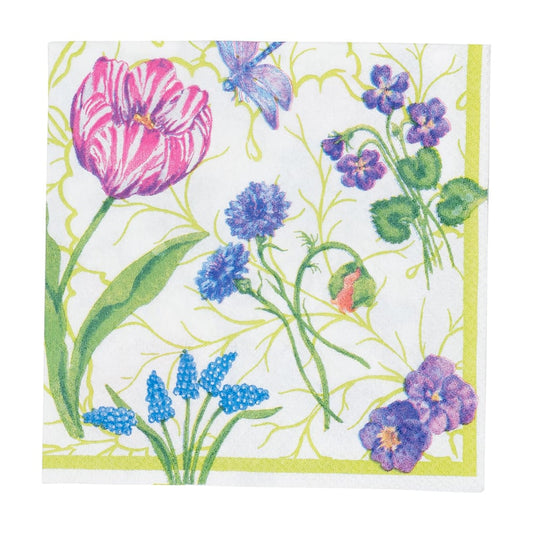 Floral Majolica Cocktail Napkin