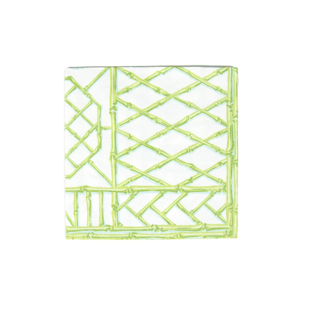 Bamboo Screen Moss Green Luncheon Napkin