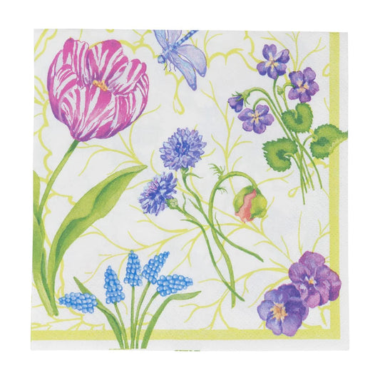 Floral Majolica Luncheon Napkin