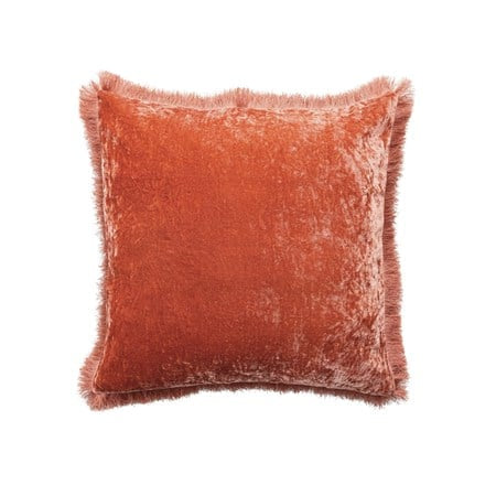 20” Square Pillow w/Eyelash Fringe-Clay Color