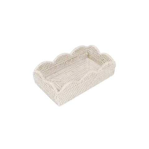 Rattan Scallop Guest Towel Holder Cream