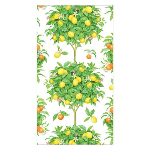 Citrus Topiaries Guest Towel White