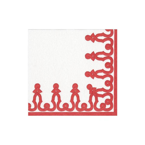 Dessin Passementerie Cocktail Napkin Red