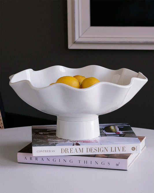VIDA Havana Carola Large Pedestal Bowl-White