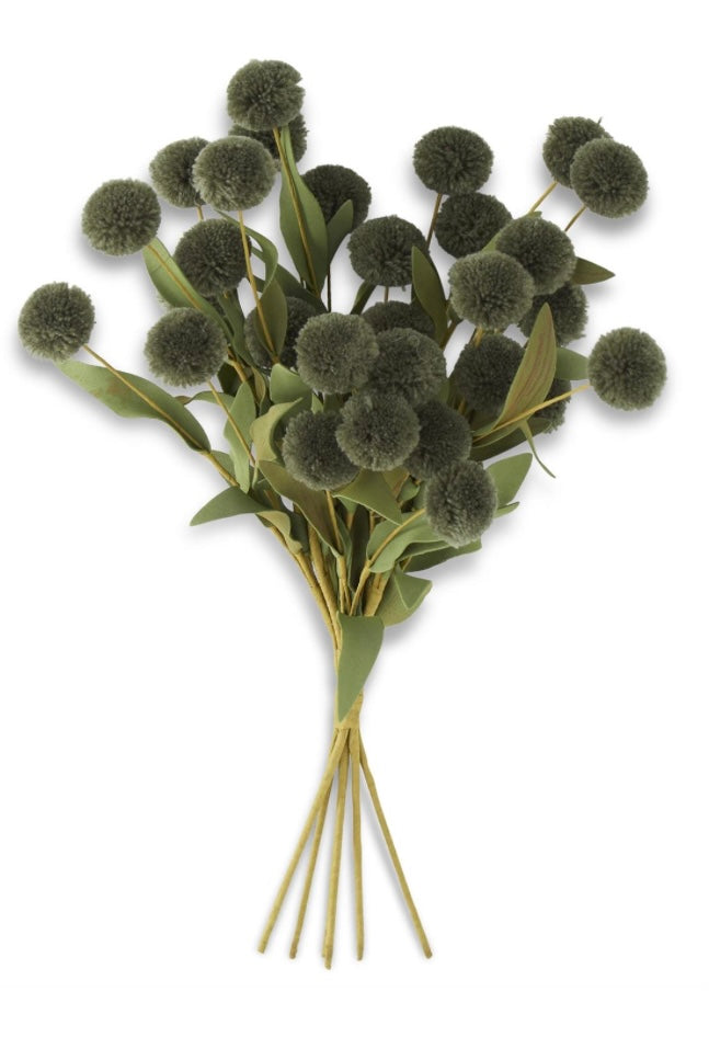 Green Pompom Pick w/ Green Eva Leaves Bundle