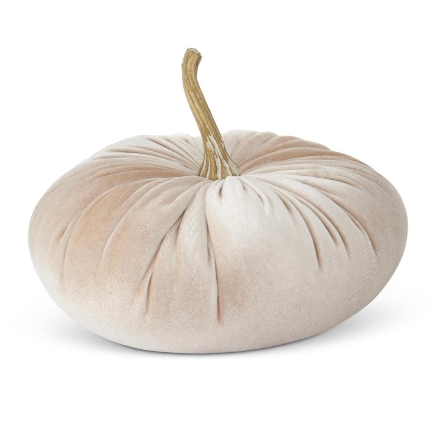 6.25 Inch Cream Velvet Pumpkin