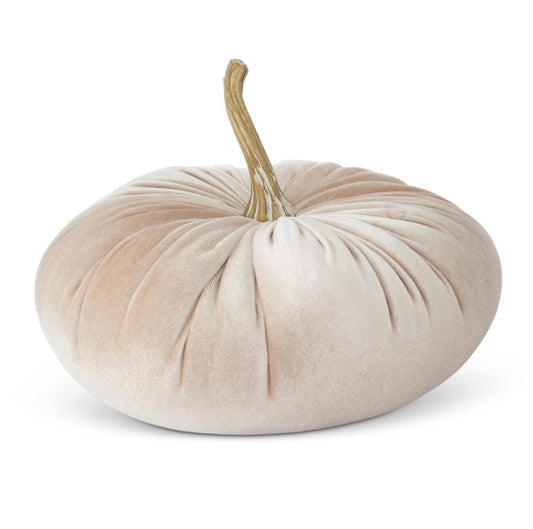6.25 Inch Cream Velvet Pumpkin