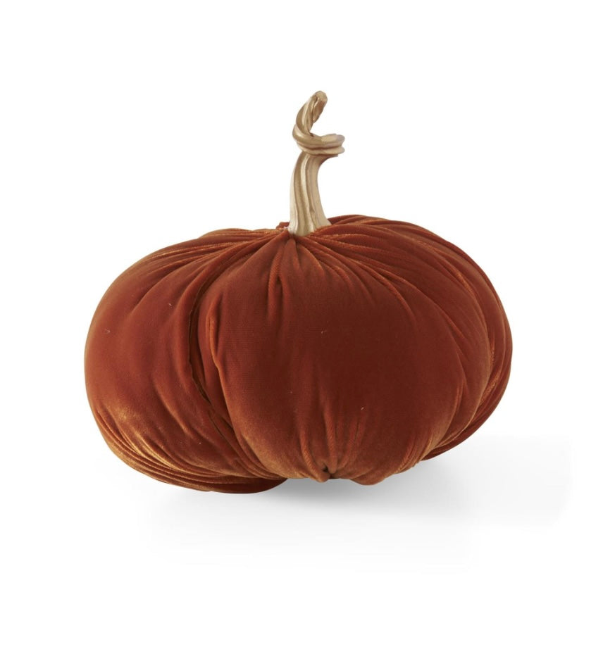 11 Inch Orange Velvet Pumpkin