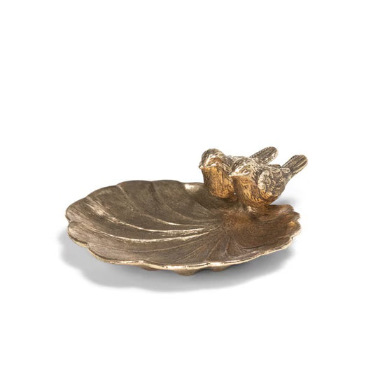 Gilded Perch Pewter Jewelry Dish
