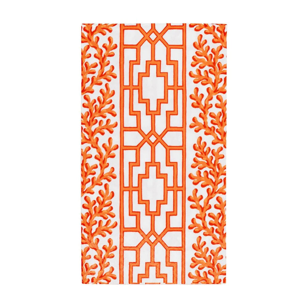 Coral and Trellis Coral Guest Towel