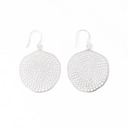 Gretchen Large Circle With Holes Earrings Silver