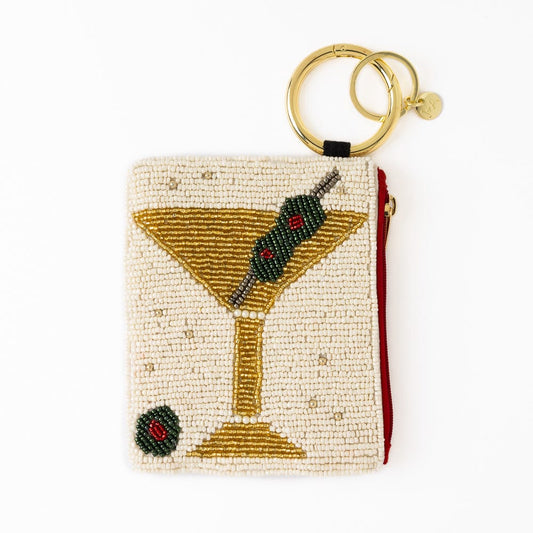 Mary Martini & Olive Beaded Pouch