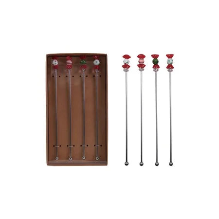 Cocktail Stirrers with Hand Blown Glass Candies