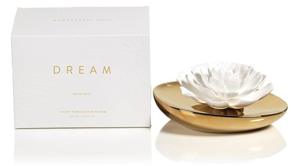 Dream Porcelain Flower Diffuser, White Rose