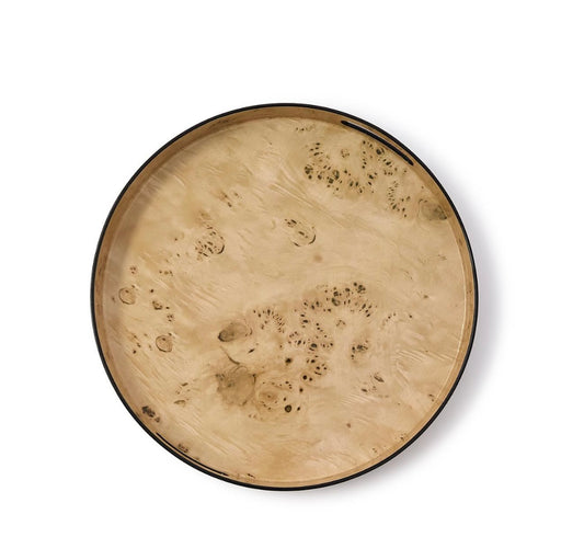 Burled Wood Round Tray - Medium