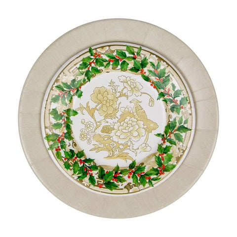 Holly Ceramic Ivory/Gold Salad Plates