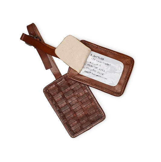 Woven Leather Luggage Tag