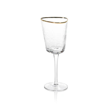Aperitivo Triangle Wine Glass/Gold Rim