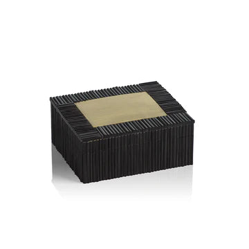 Black Resin Inlaid/Brass Box
