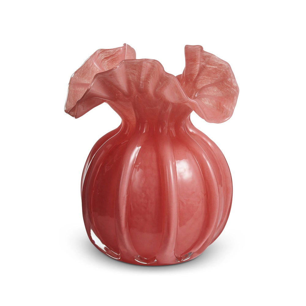 6.5” Pink Ruffle Vase
