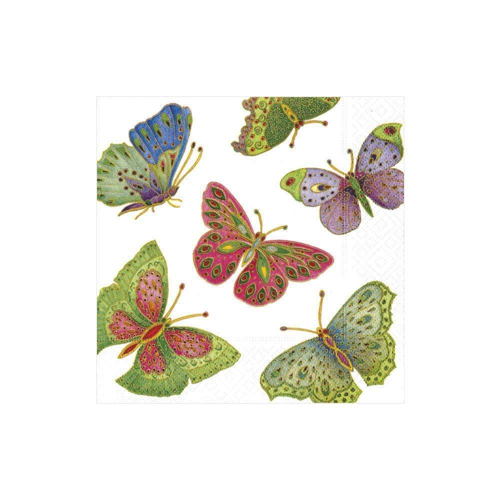 Jeweled Butterflies Pearl Cocktail Napkins