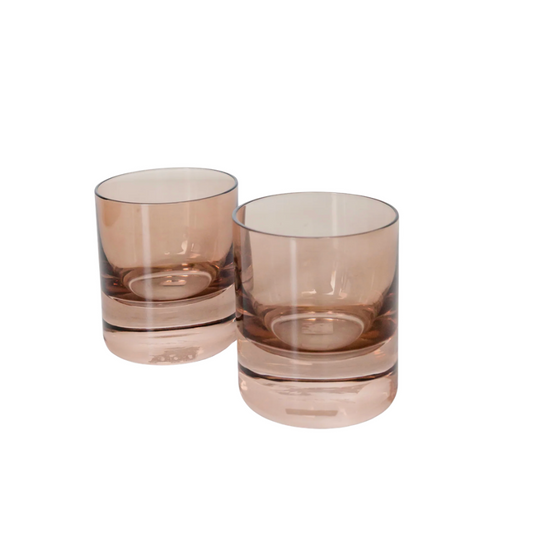 Amber Rock Glass Set of Two
