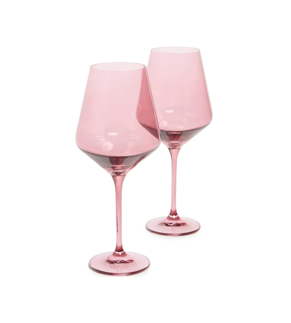 Rose Stemmed Wine Set of Two