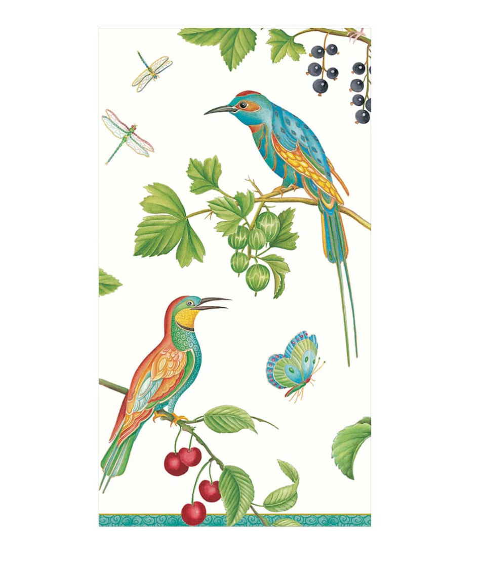 Jeweled Birds Ivory Guest Towel