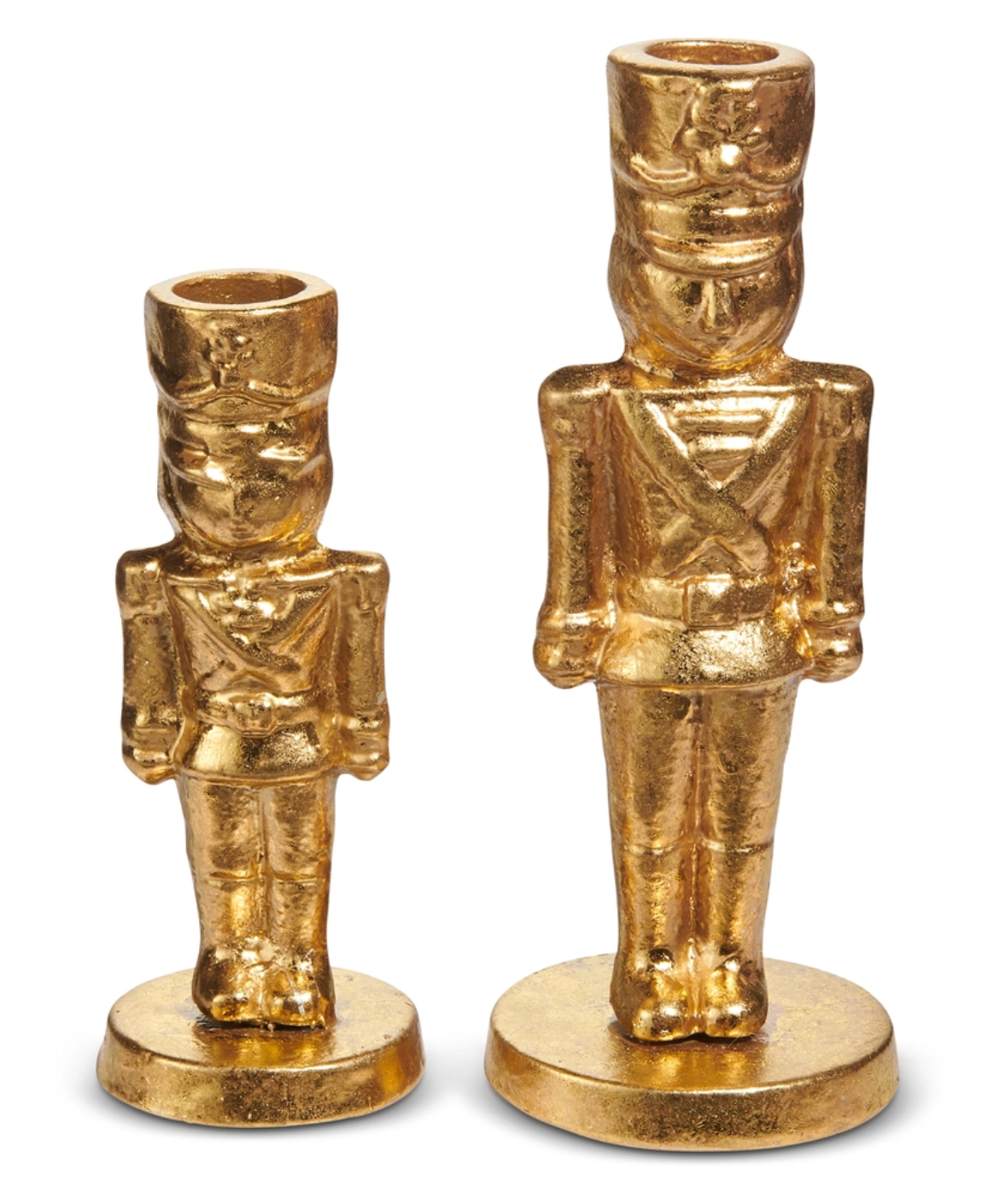 Gold Nutcracker Candlesticks Pair