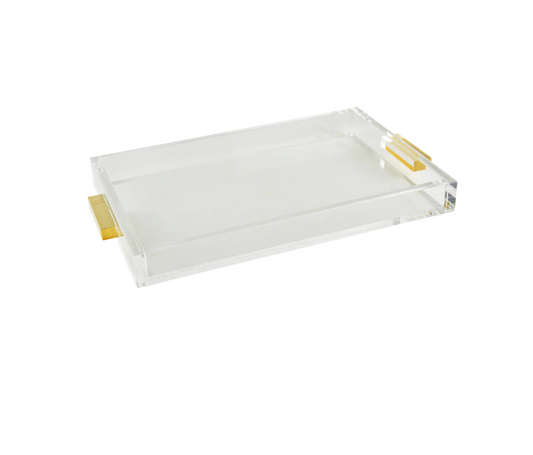 Lucite Tray w/Gold Handle Small