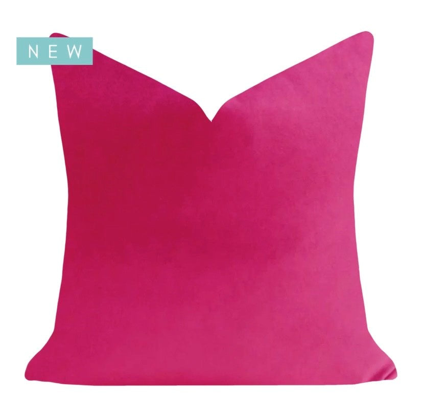 Hot Pink Velvet Throw Pillow 22x22