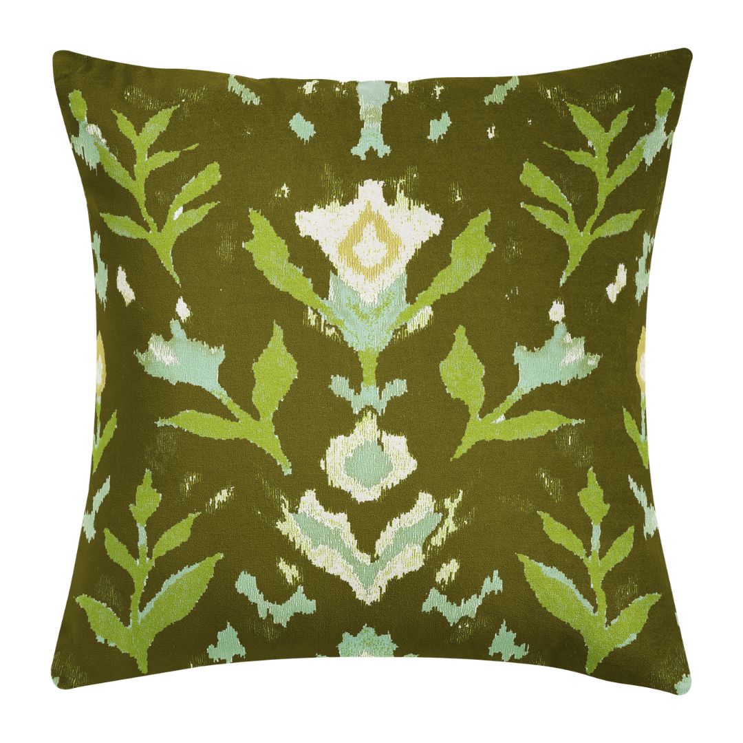 Petal Garden Olive Decorative Pillow
