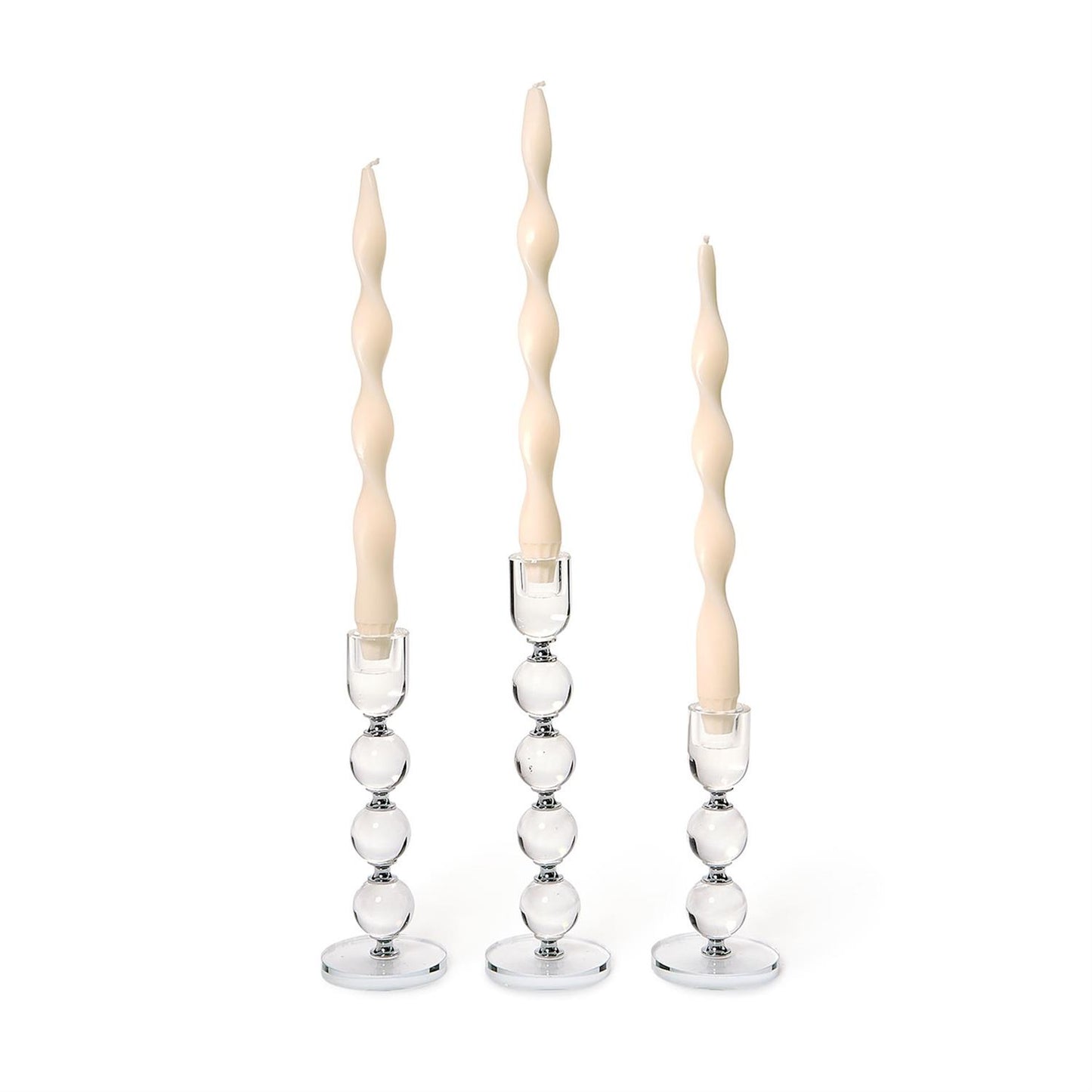 Crystal Taper Candleholders Set of 3