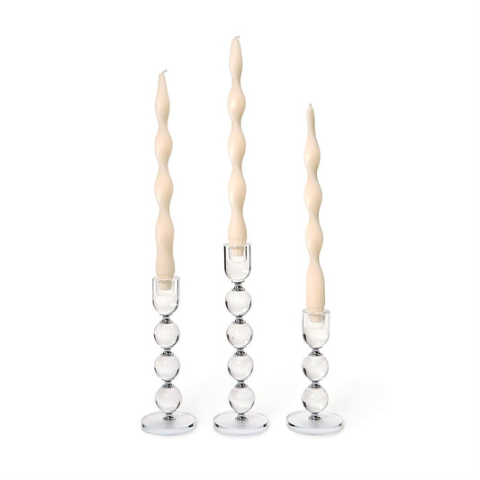 Crystal Taper Candleholders Set of 3
