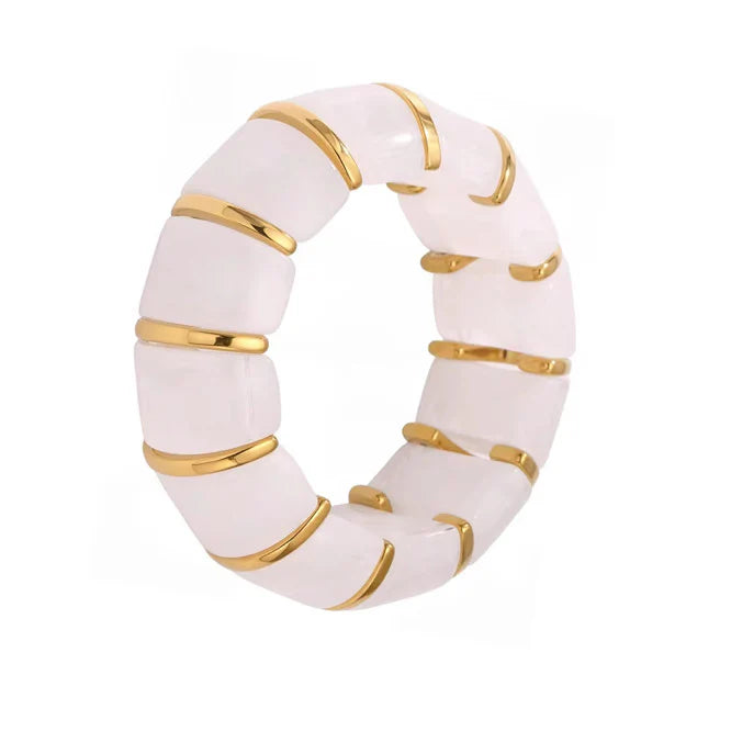 Lacey Stretchy Bracelet White
