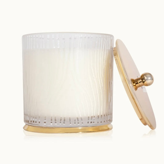 Frasier Fir Gilded Large Candle Frosted Wood Grain