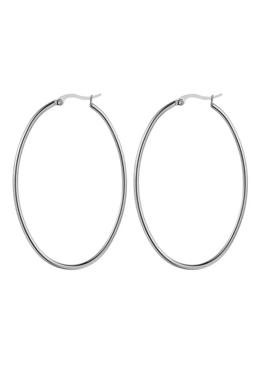 Oval Hoops Silver